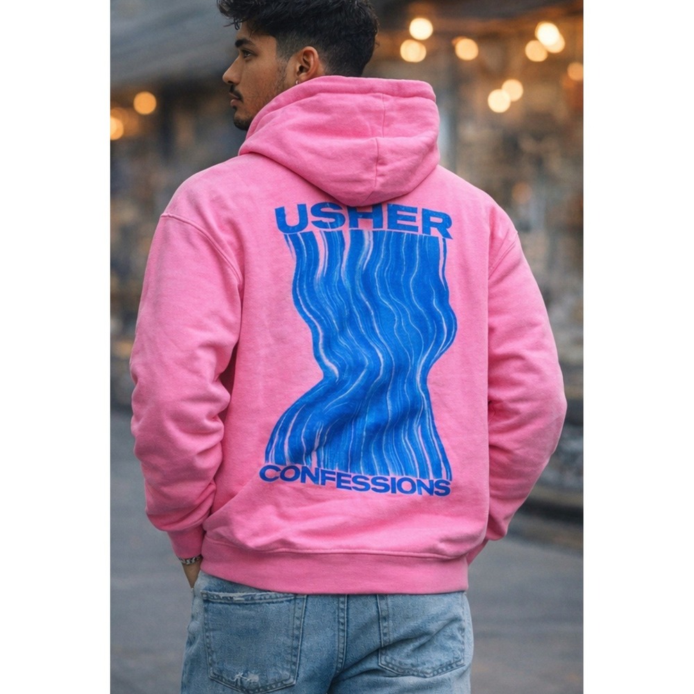 Usher Hoodie Vibrant‎ Pink M Residency Las Vegas